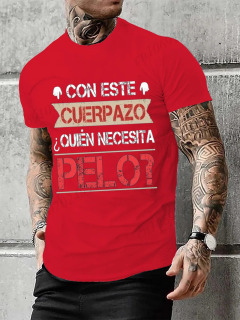 Erkaklar kiyimi Ta ajoyib tana kimga soch kerak Qiziqarli erkaklar futbolkasi ispancha matn Camiseta yangilik qisqa yengli hazil t-shirt