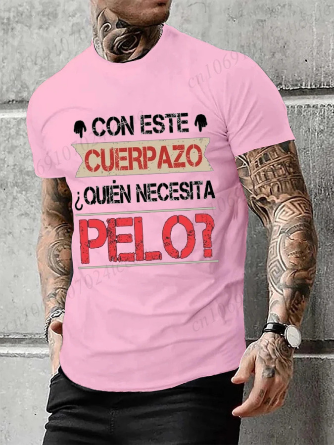 Erkaklar kiyimi Ta ajoyib tana kimga soch kerak Qiziqarli erkaklar futbolkasi ispancha matn Camiseta yangilik qisqa yengli hazil t-shirt