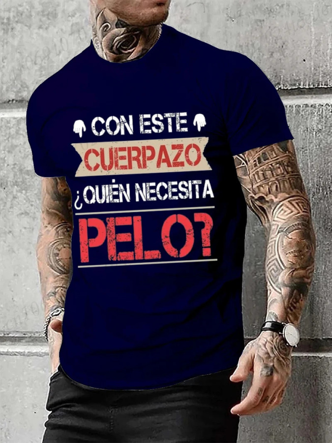 Erkaklar kiyimi Ta ajoyib tana kimga soch kerak Qiziqarli erkaklar futbolkasi ispancha matn Camiseta yangilik qisqa yengli hazil t-shirt