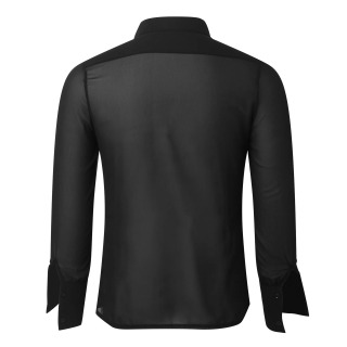 Erkaklar kiyimlari uzun yengli toʻrli shaffof seksi koʻylak Qattiq tugmali Vintage koʻcha kiyimi Retro partiyasi S-3XL
