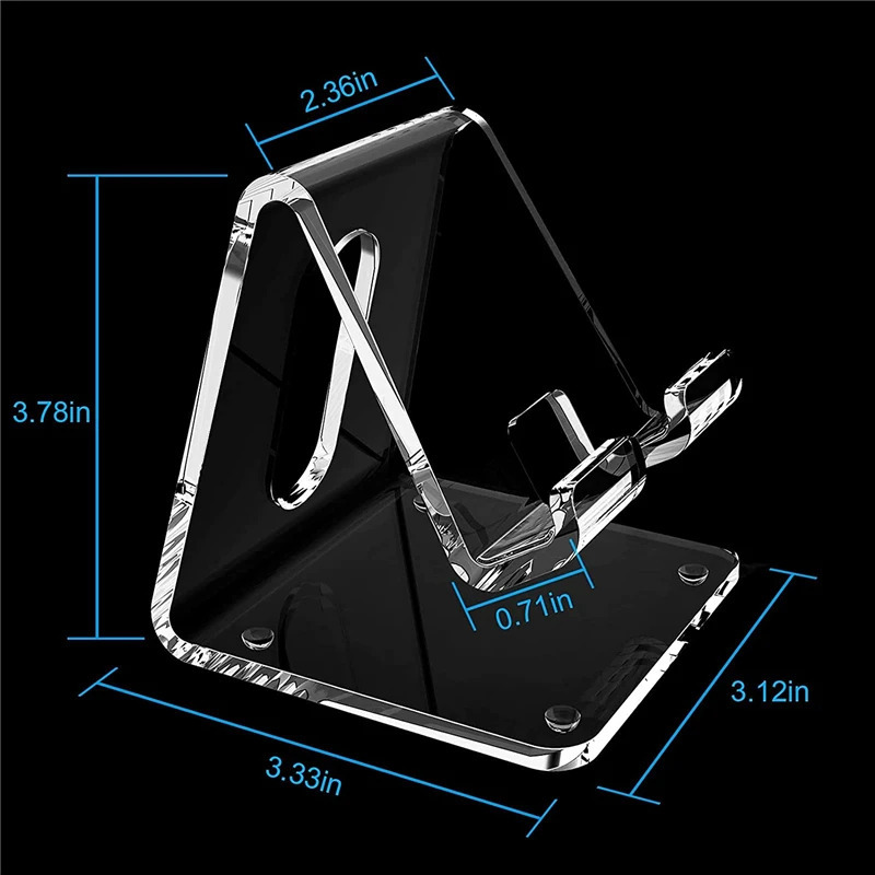 Akril mobil telefon aksessuarlari Portativ mini ish stoli stendlari iPhone 13 14 12 Pro Samsung uchun ish stoli toza mobil telefon ushlagichi