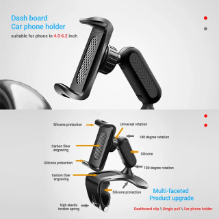 Avtomobil asboblar paneli telefon ushlagichi ABS mobil telefon ushlagichi Quyosh qalqoni