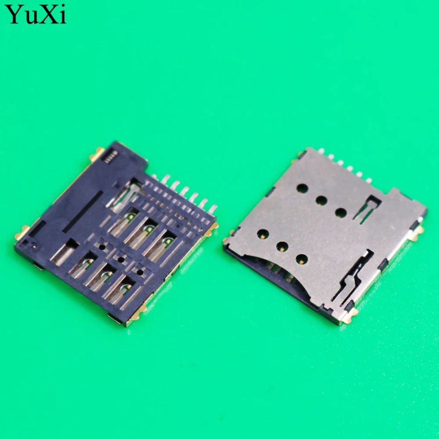 10 шт. слот для SIM-карты Micro SIM 6P 6-контактный адаптер держатель для карт для подключения телефона самонажимного типа