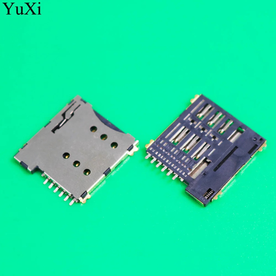 10 шт. слот для SIM-карты Micro SIM 6P 6-контактный адаптер держатель для карт для подключения телефона самонажимного типа