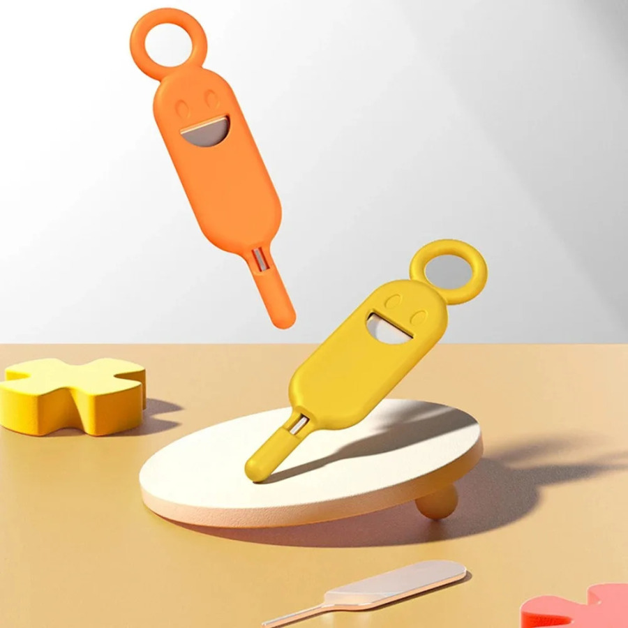 Игла для снятия SIM-карты с силиконовым защитным держателем, устройство для защиты от потери, для хранения SIM-карт и телефона, брелок для открывания ключей