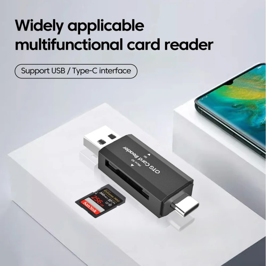 Устройство чтения карт памяти типа C SD TF 2 в 1 Устройство чтения карт USB 2.0 для ПК Аксессуары для ноутбуков Высокоскоростное устройство чтения смарт-карт памяти Адаптер SD-карты