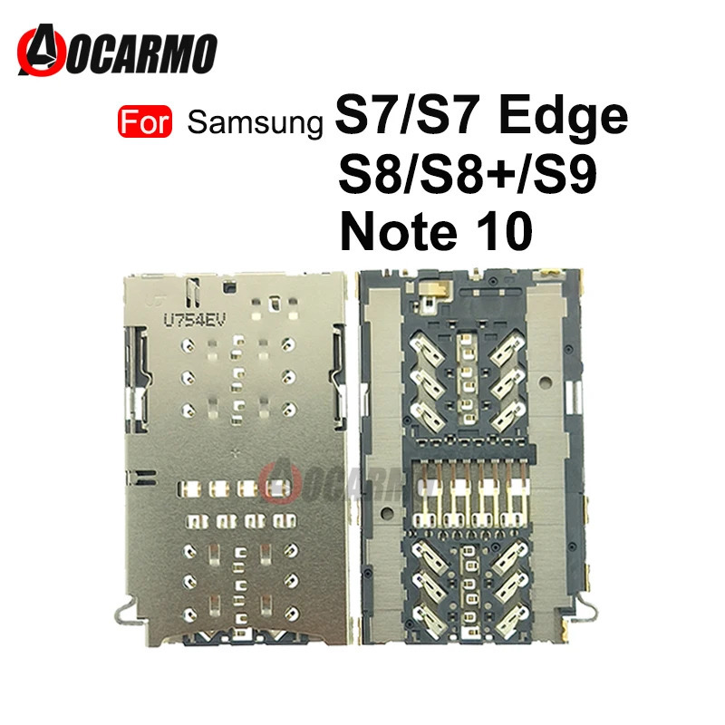 Samsung Galaxy S7 S7edge S8 S8+ S9 Note 10 uchun SIM-kartani oʻqish moslamasi ushlagichini almashtirish qismlari